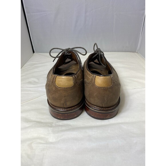 Johnston and Murphy wing tip brown leather sheepskin derby shoes men’s size 9 M - Picture 3 of 9